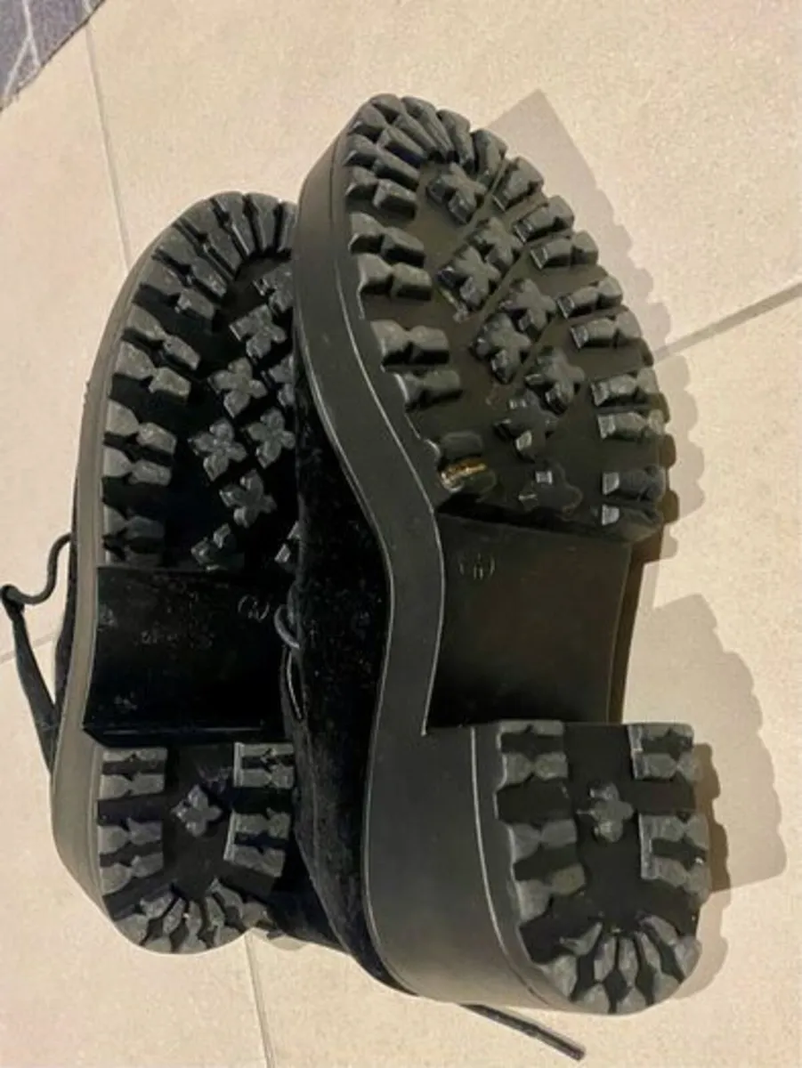 Open toe black swede Ankle boots - Image 2