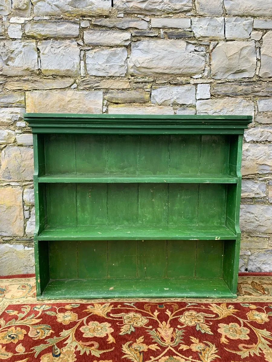 Victorian painted pine breakfront bookcase. - Image 1