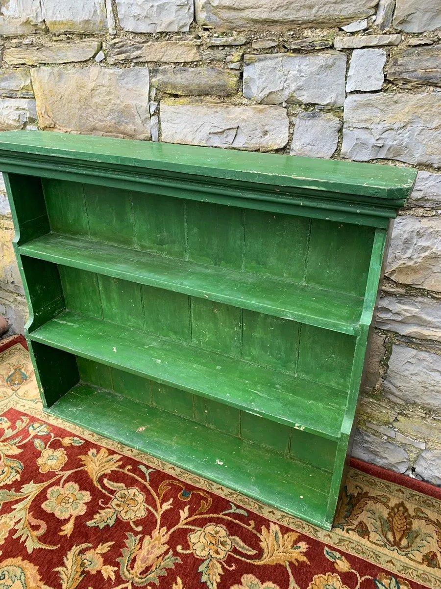 Victorian painted pine breakfront bookcase. - Image 3