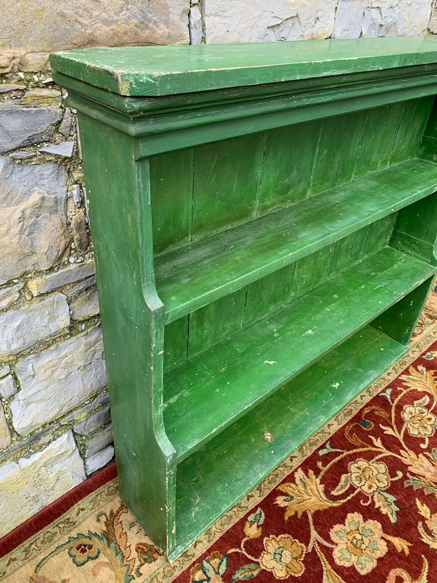 Victorian painted pine breakfront bookcase. - Image 4