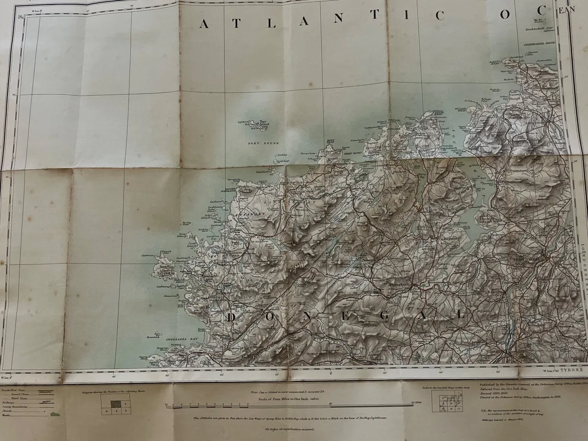 Vintage Map, ordnance survey, Donegal - Image 2