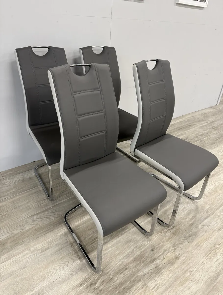 Set of Four Grey Dining Chairs **Online Auction** - Image 1