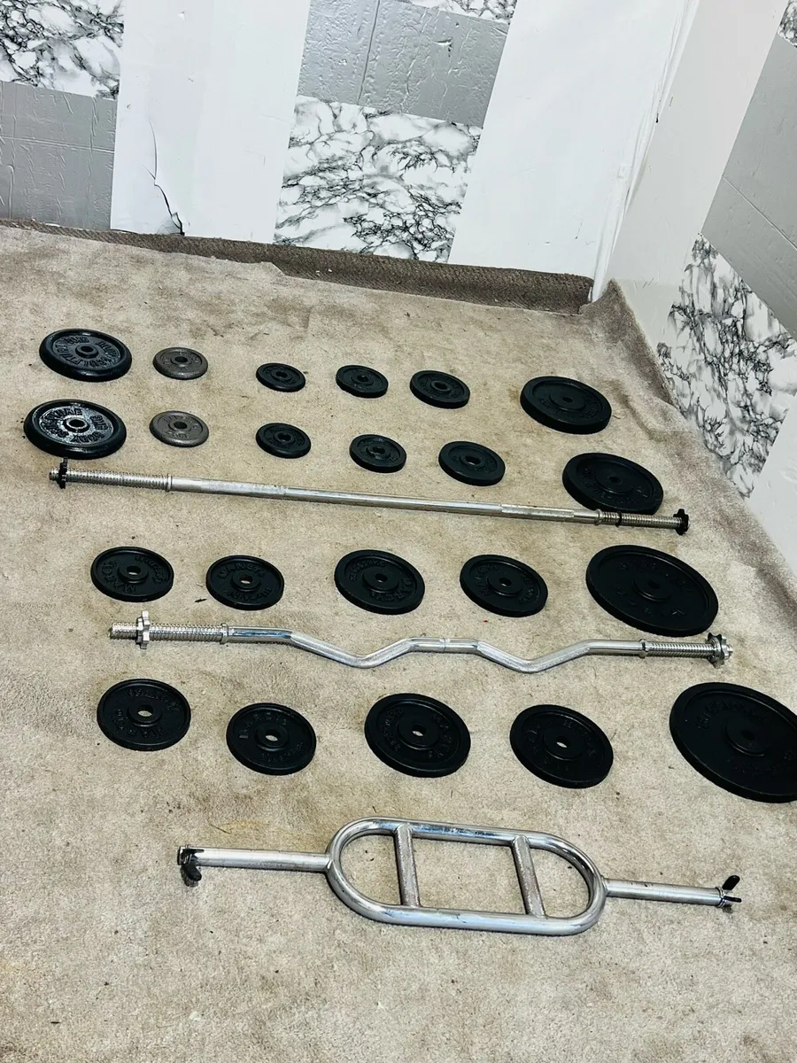 65KG IRON WEIGHTS SET BARBELLS - Image 2