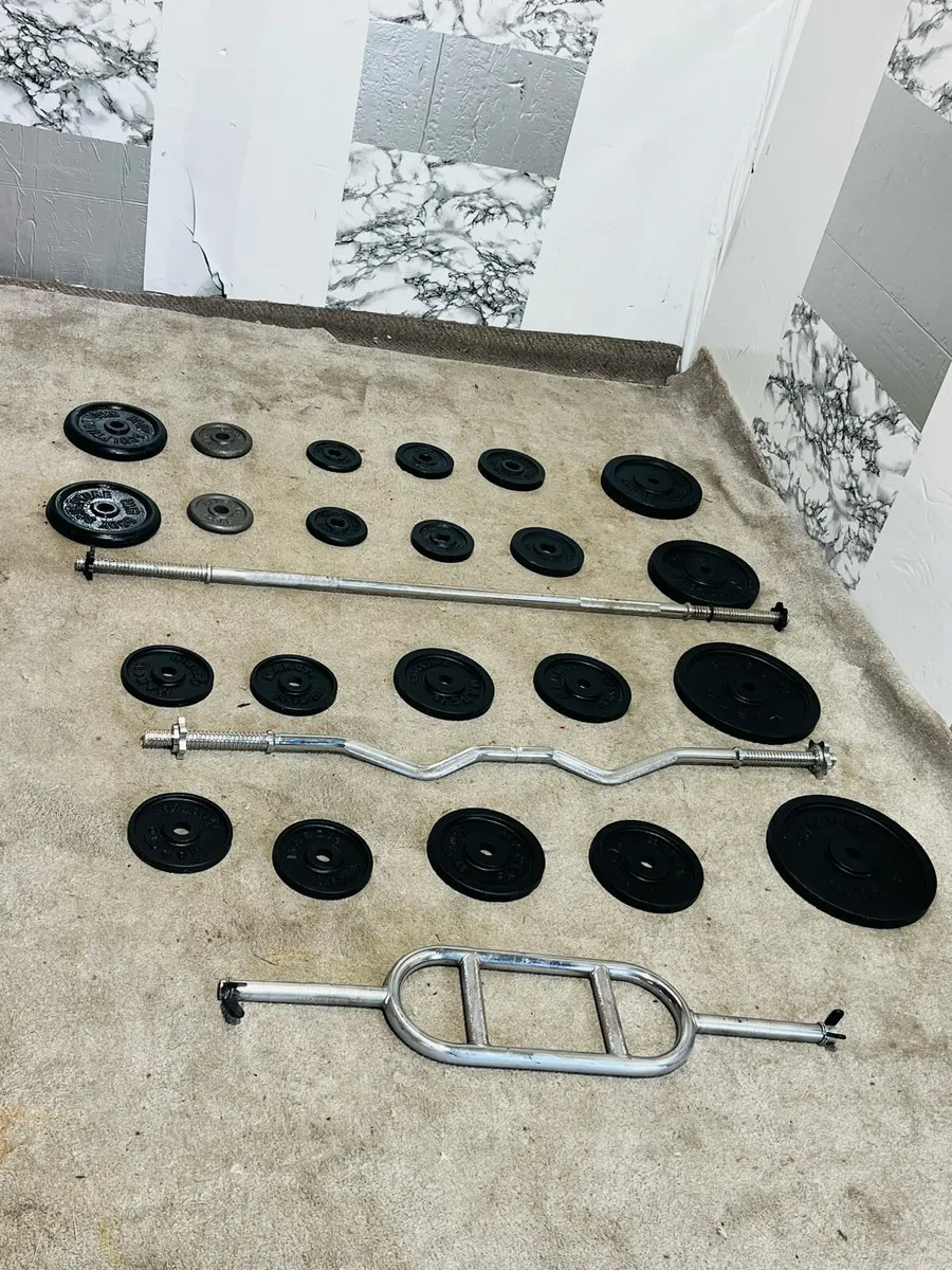 65KG IRON WEIGHTS SET BARBELLS - Image 3