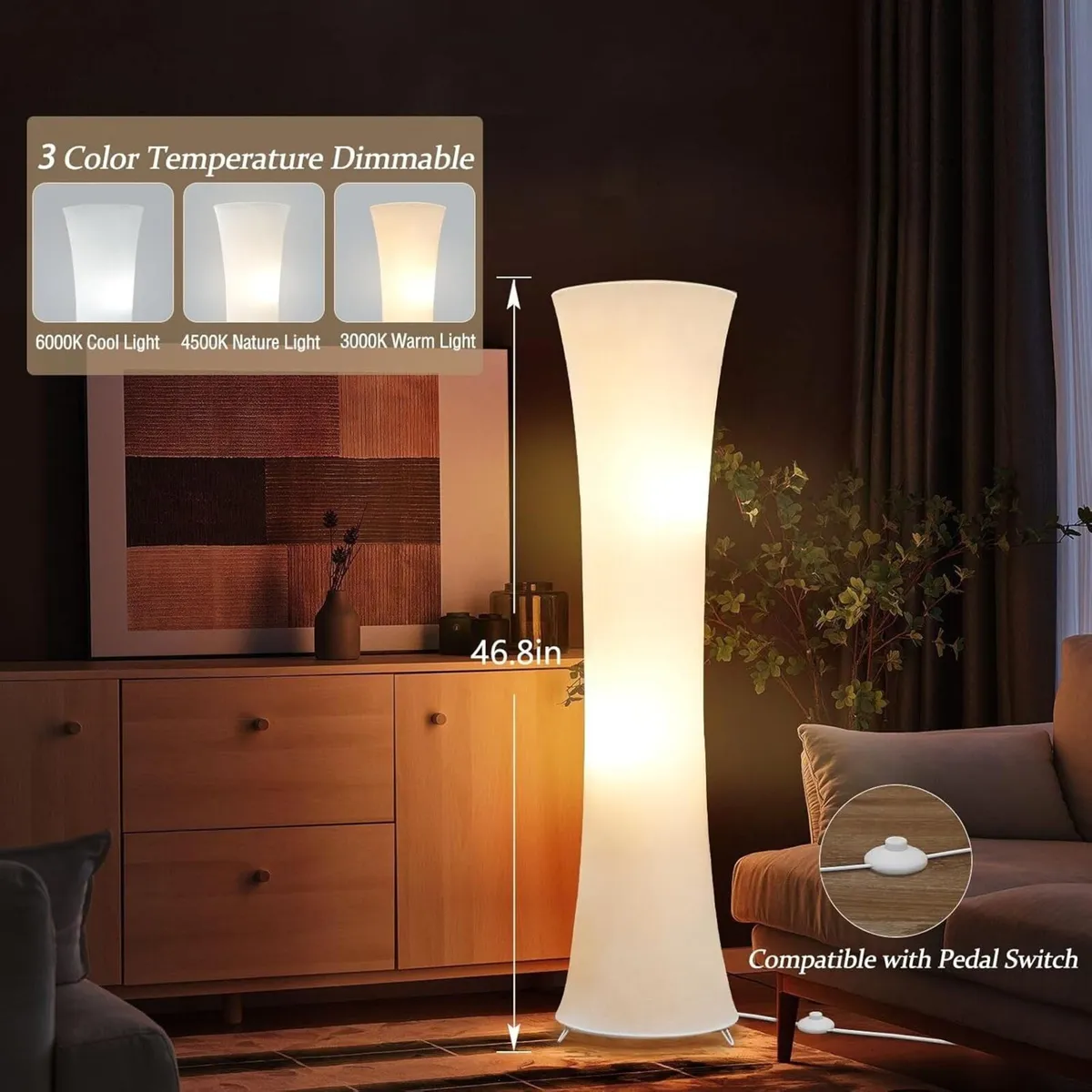 46“ Floor Lamp for Living Room Color Temperature - Image 2