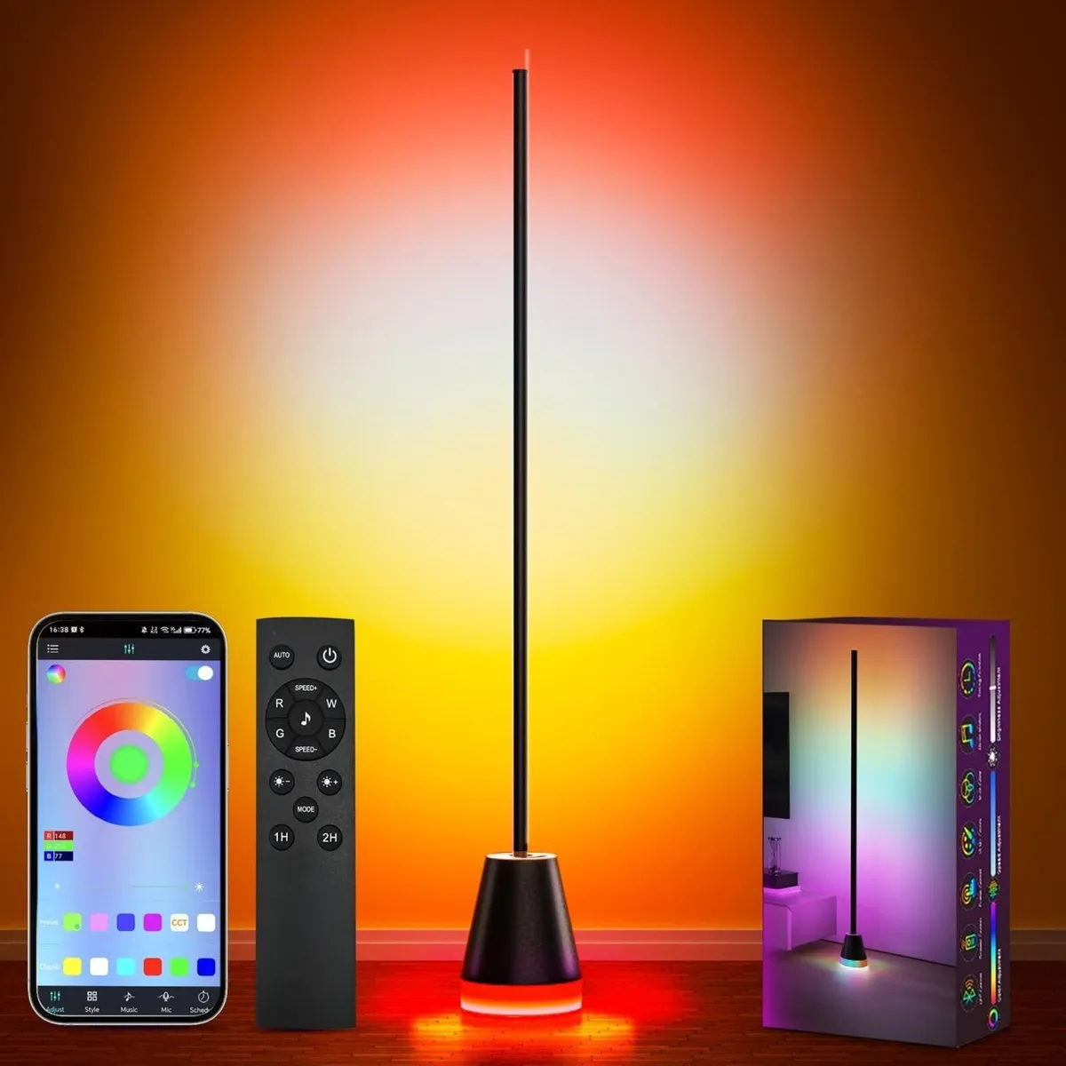 Smart Corner Floor Lamp 16 Million Color Changing - Image 1