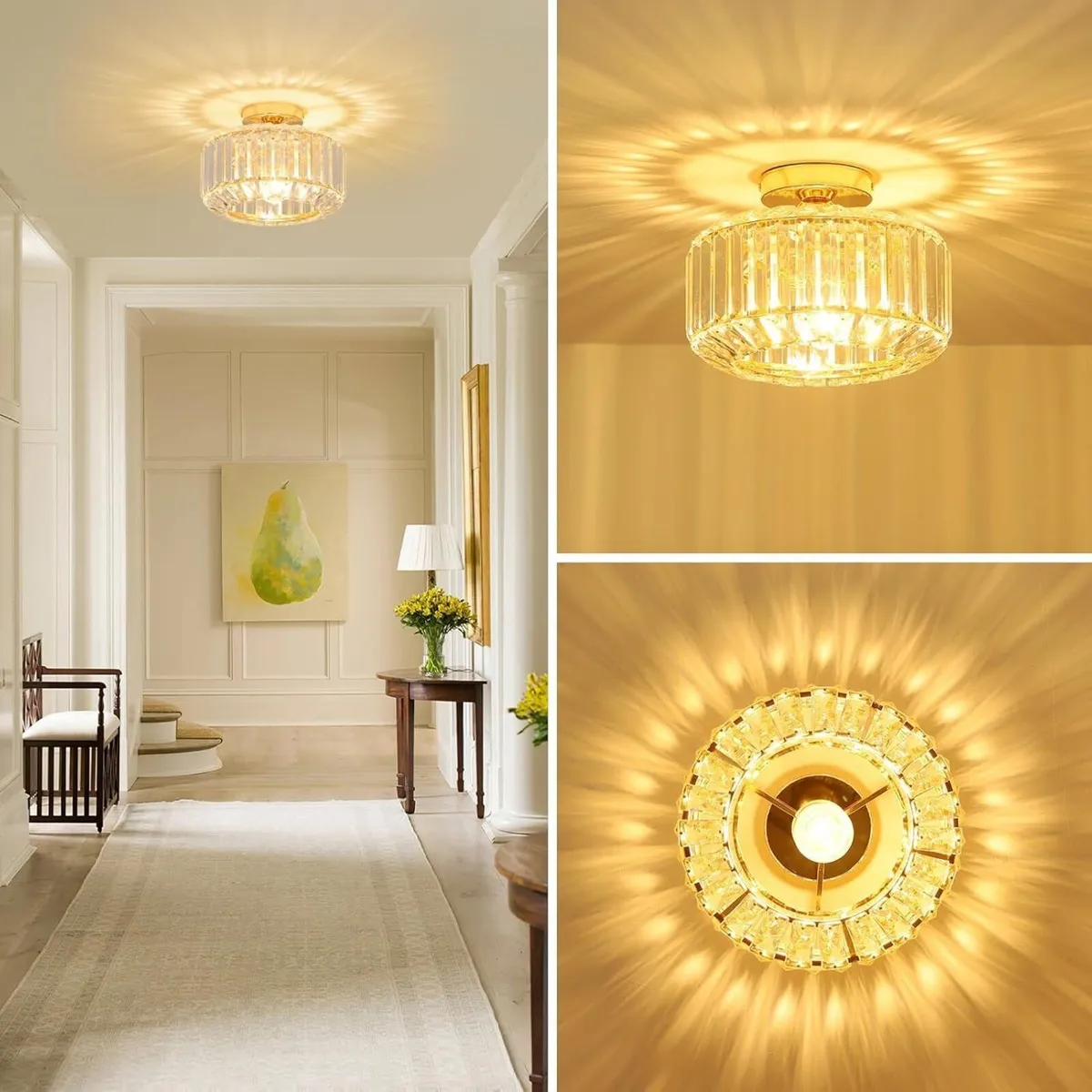 Modern Crystal Chandeliers Gold Ceiling Light - Image 2