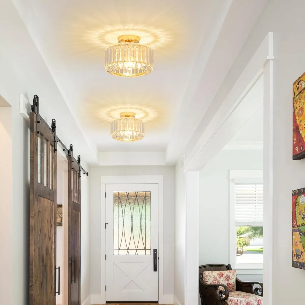 Modern Crystal Chandeliers Gold Ceiling Light - Image 3