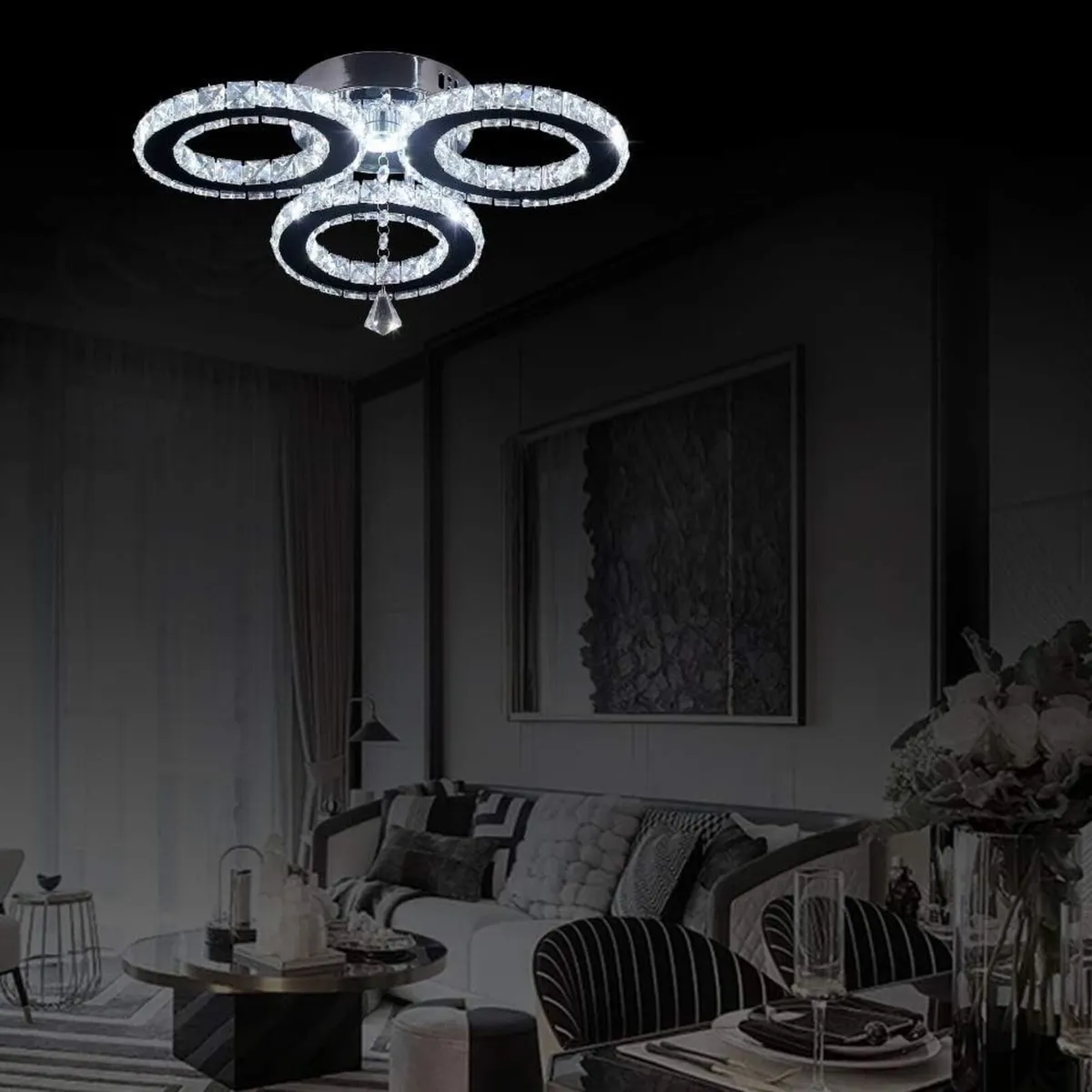 LED Crystal Pendant Ceiling Light 13x3.5 Inches 3 - Image 3