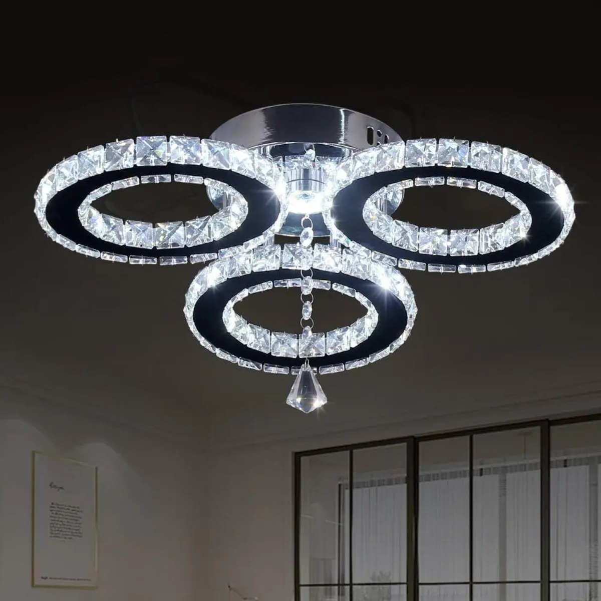 LED Crystal Pendant Ceiling Light 13x3.5 Inches 3 - Image 1