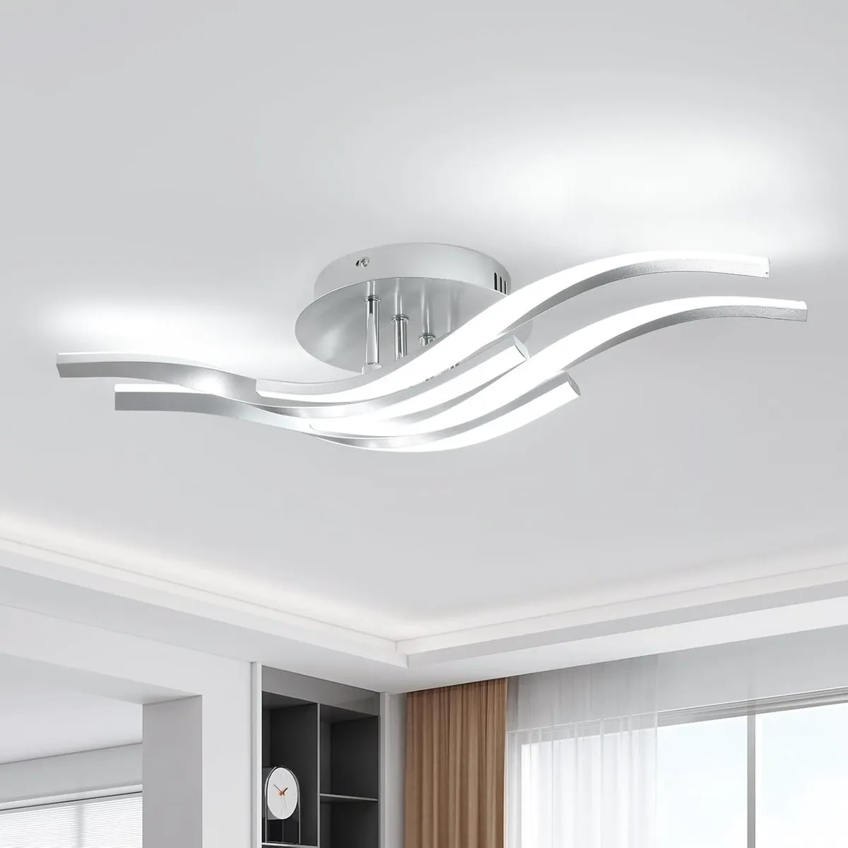 Modern Led Ceiling Light 4 Built-in Wave Boards - Image 1