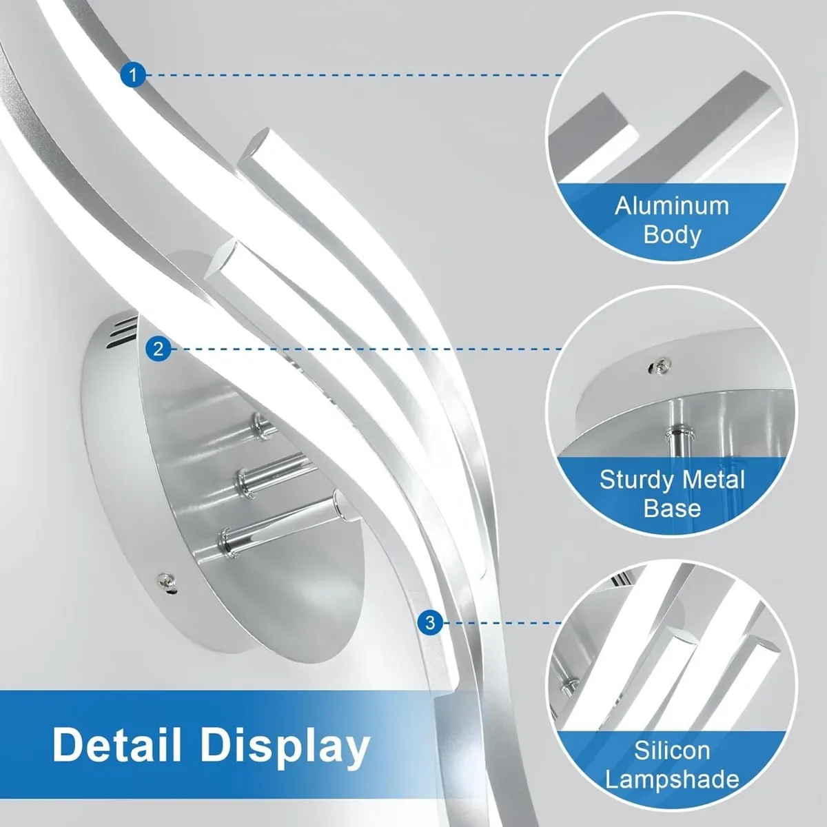 Modern Led Ceiling Light 4 Built-in Wave Boards - Image 3