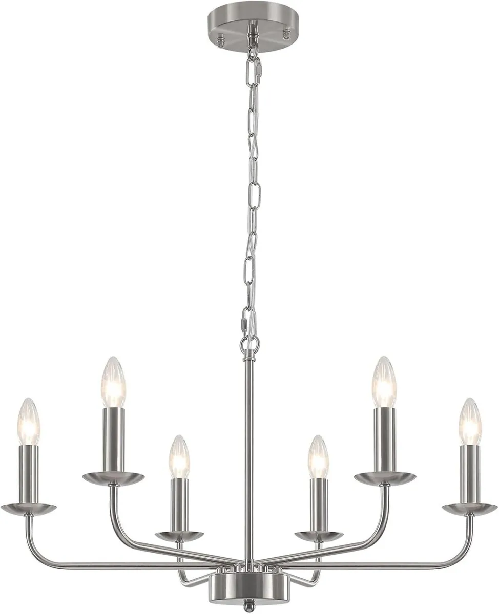Silver Chandelier Ceiling Lights Living Room 6 - Image 1