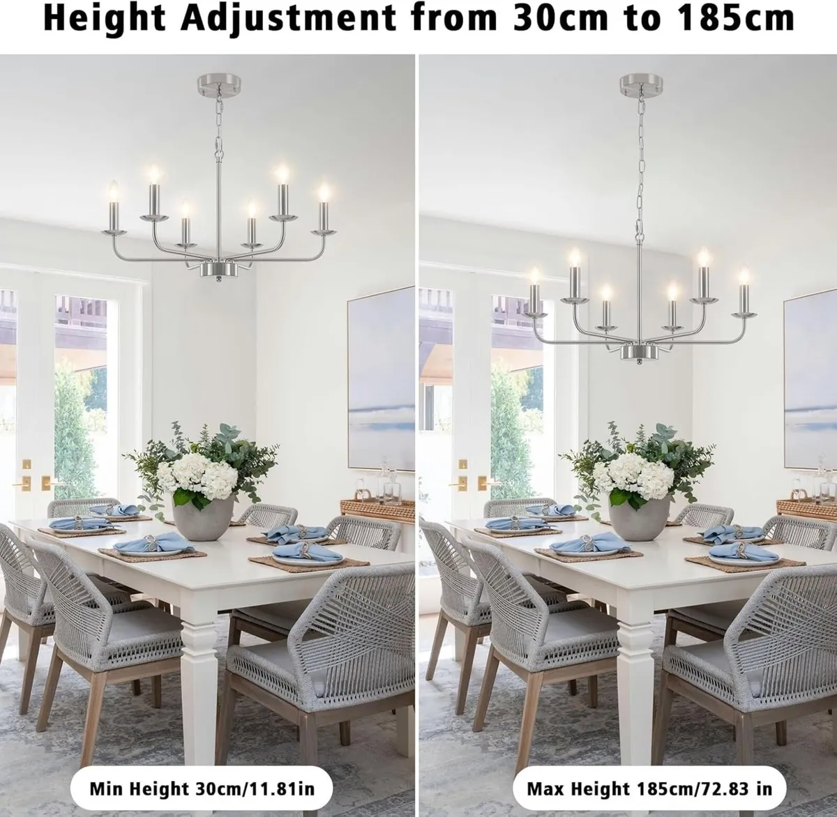 Silver Chandelier Ceiling Lights Living Room 6 - Image 3