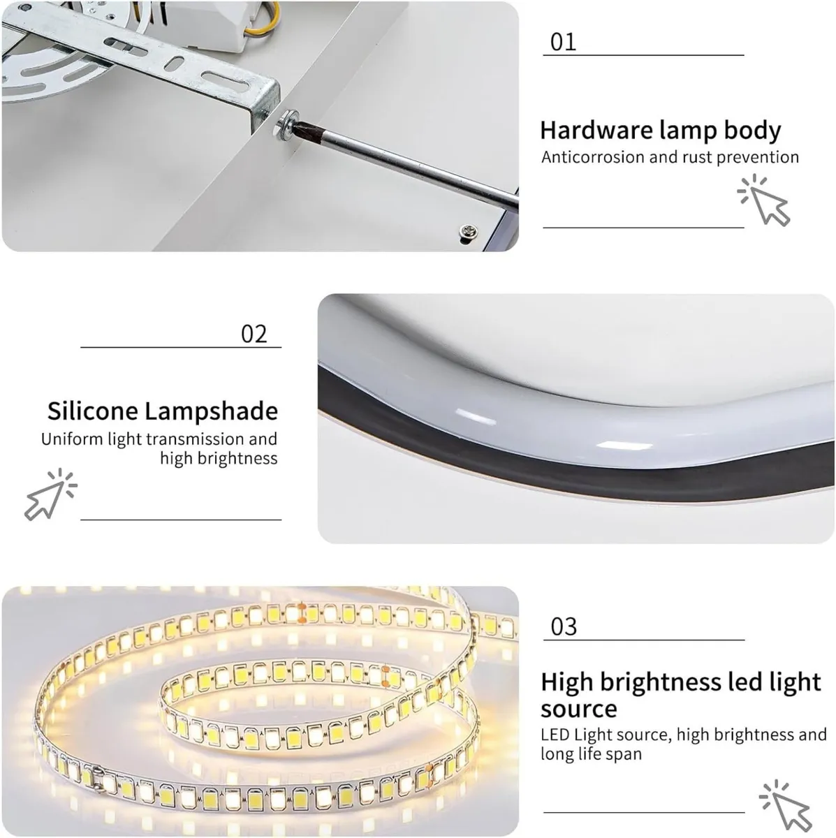 Modern 40cm Ceiling Light Dimmable 3000k/4500k/650 - Image 4