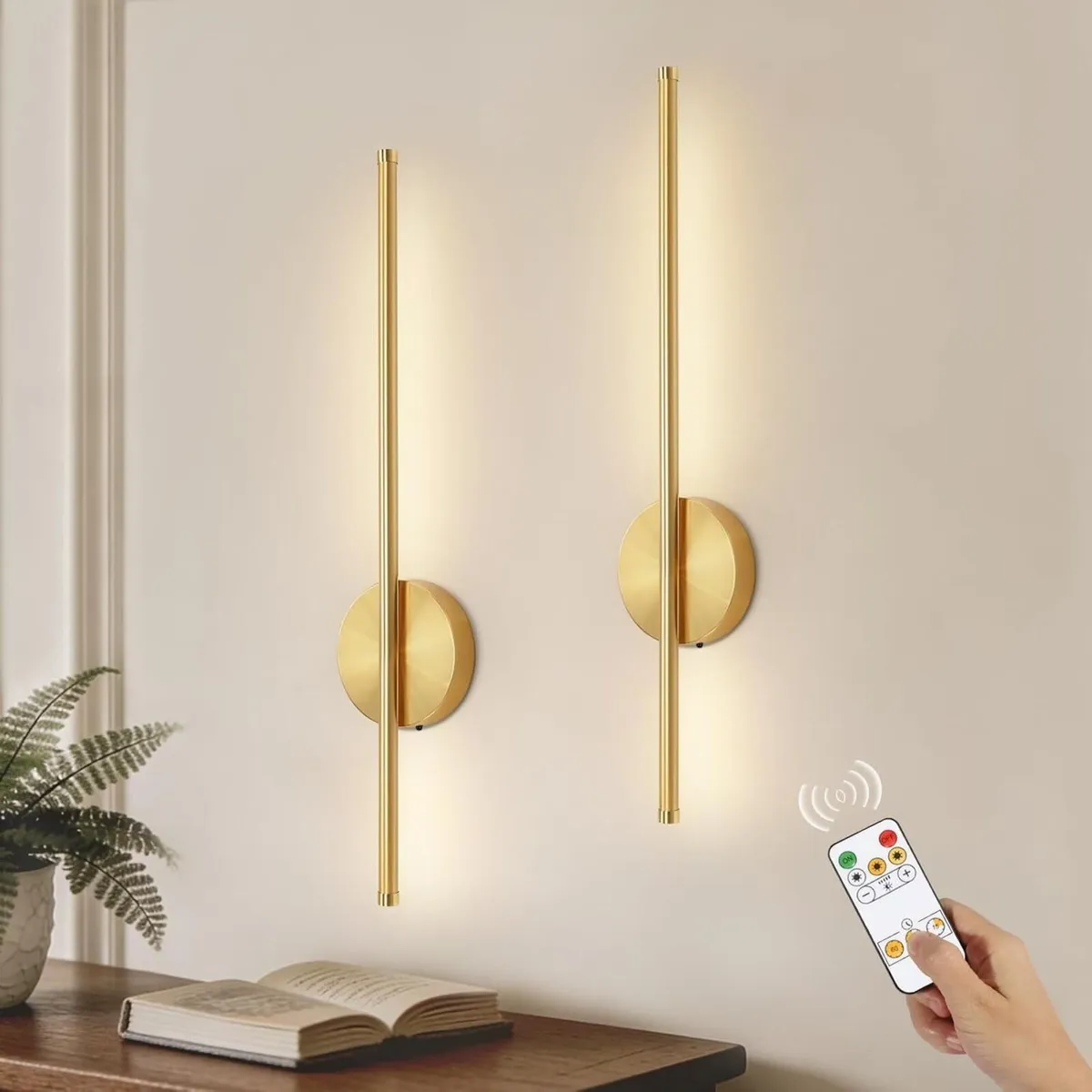 Gold Rechargeable Wall Lights 4400mAh Battery - Image 1