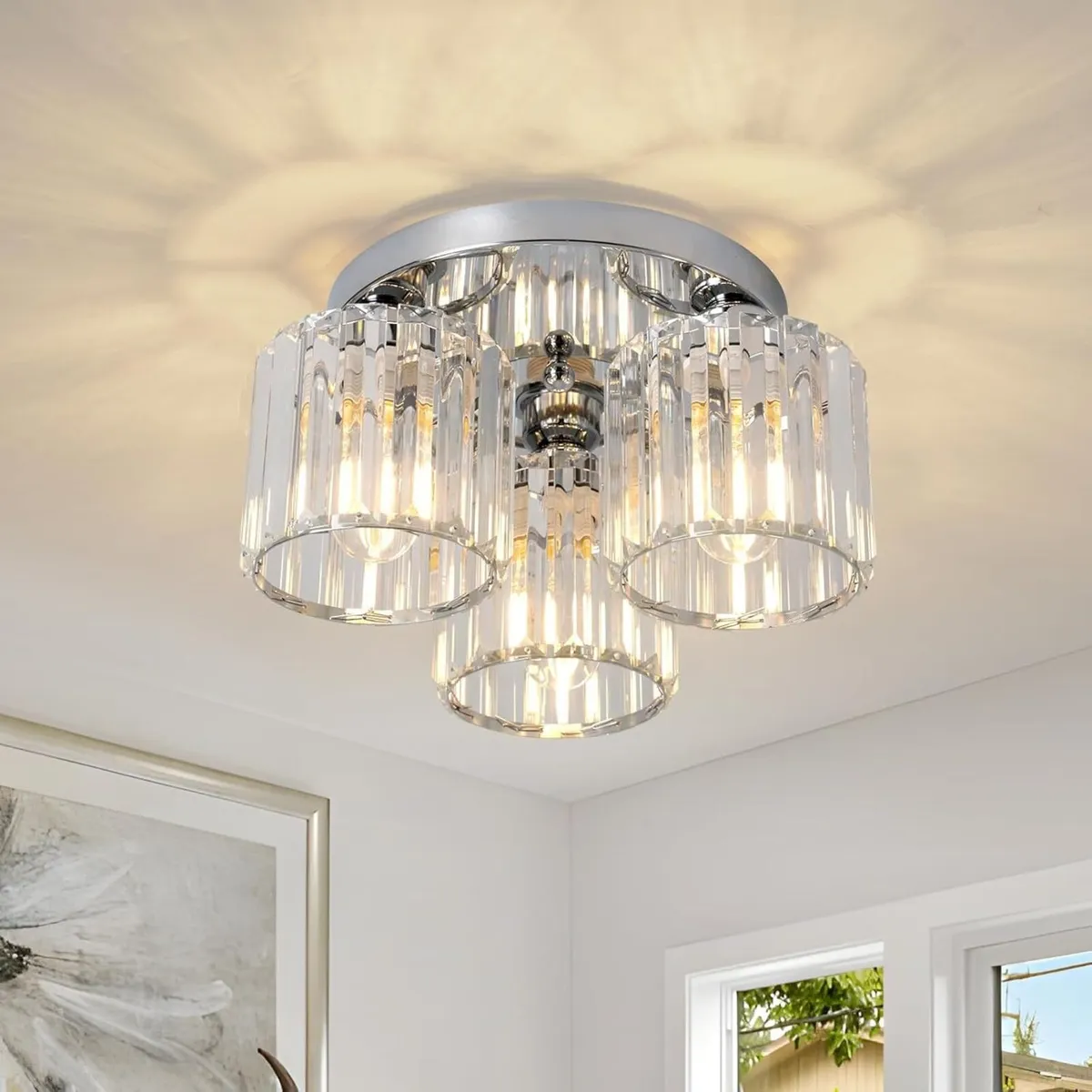 Crystal Chandeliers Ceiling Light 3-Lights Lights - Image 1