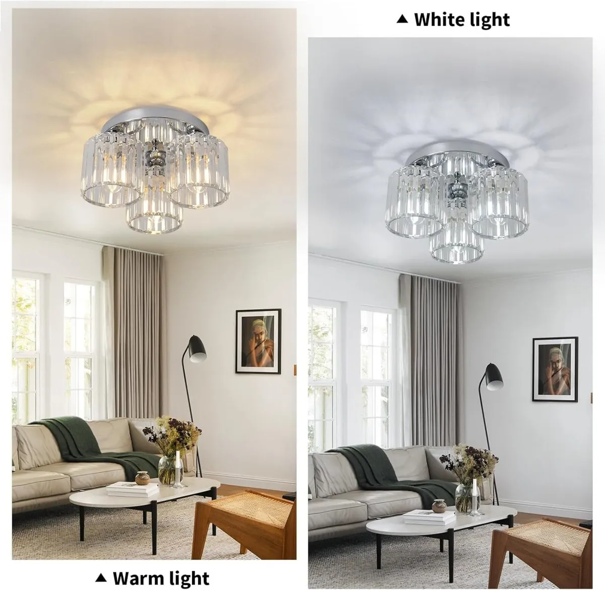 Crystal Chandeliers Ceiling Light 3-Lights Lights - Image 2