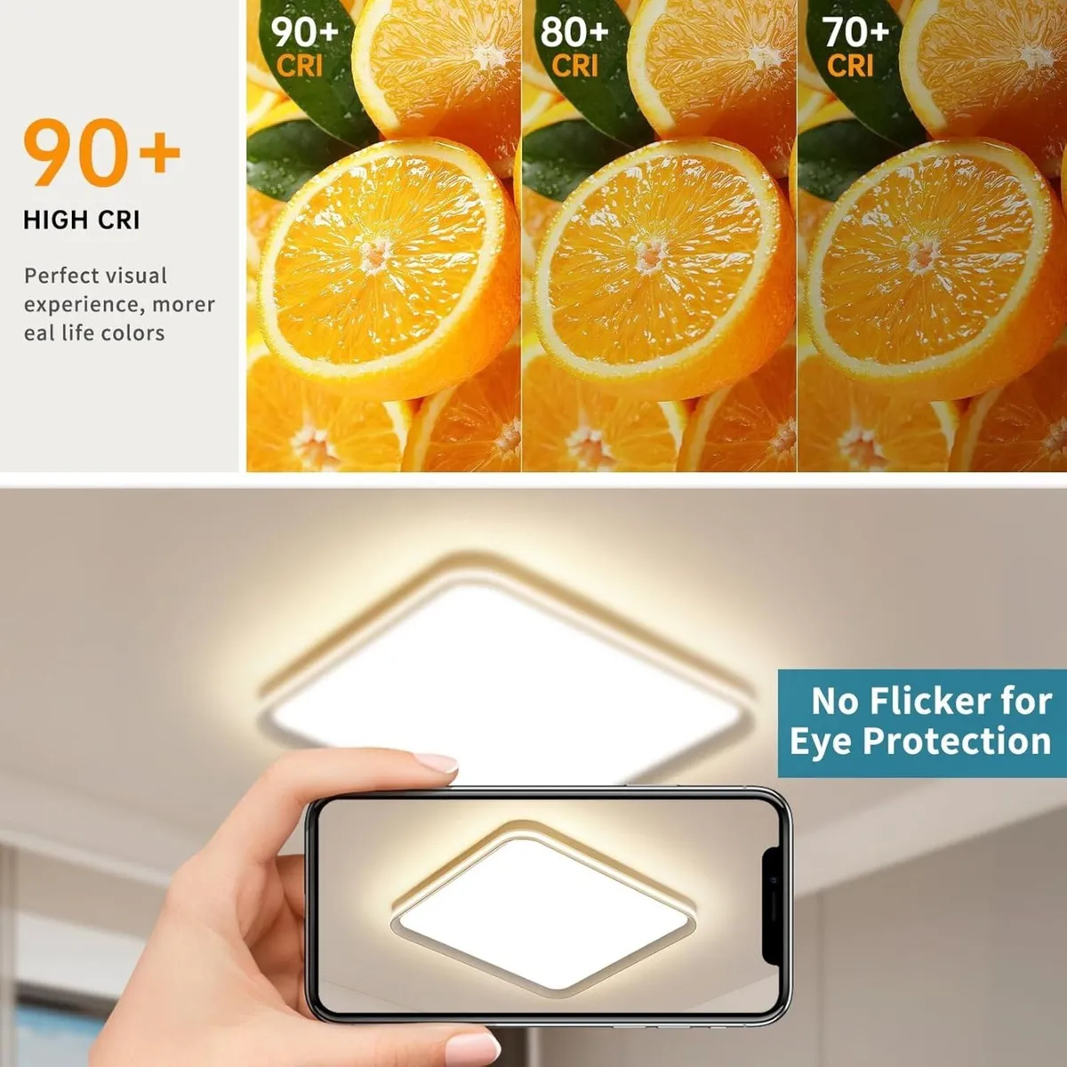 LED Square Ceiling Light 60cm Flush Living Room - Image 4