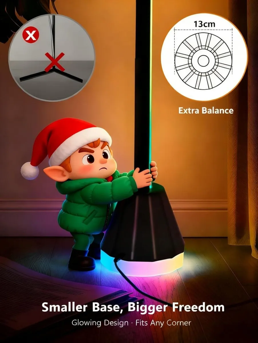 Smart RGBIC LED Floor Lamp Dimmable Standing - Image 2