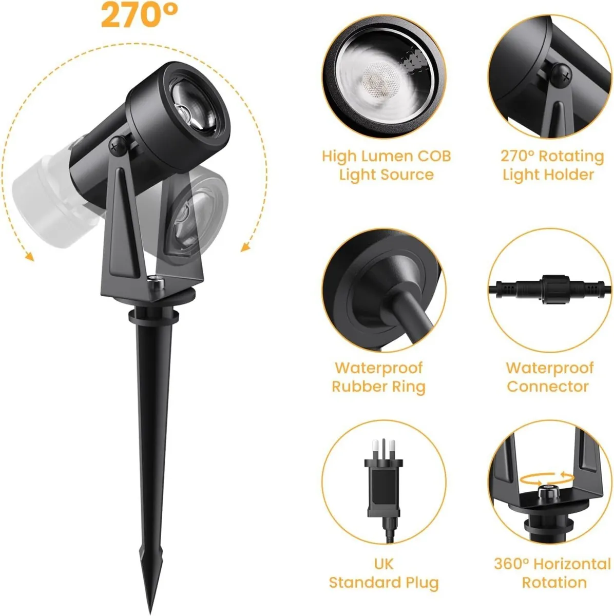 Garden Lights Mains Powered 32M/105FT 10 Pack LED - Image 3