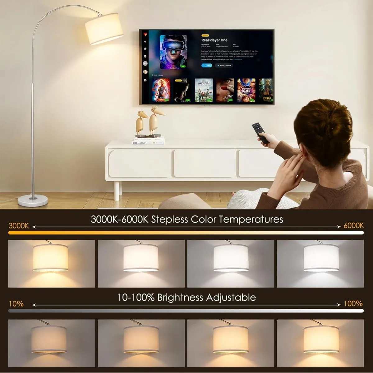 Arc Floor Lamp Modern Lamps for Living Room - Image 2