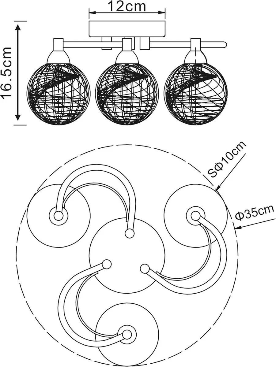 AL1033 BOLLA 3xG9 LED Semi Flush Ceiling Light - Image 2