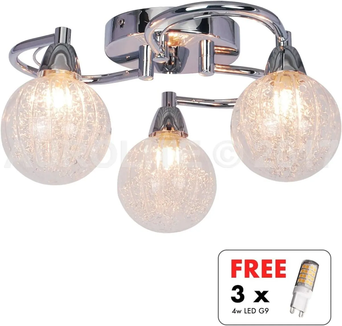 AL1033 BOLLA 3xG9 LED Semi Flush Ceiling Light - Image 4