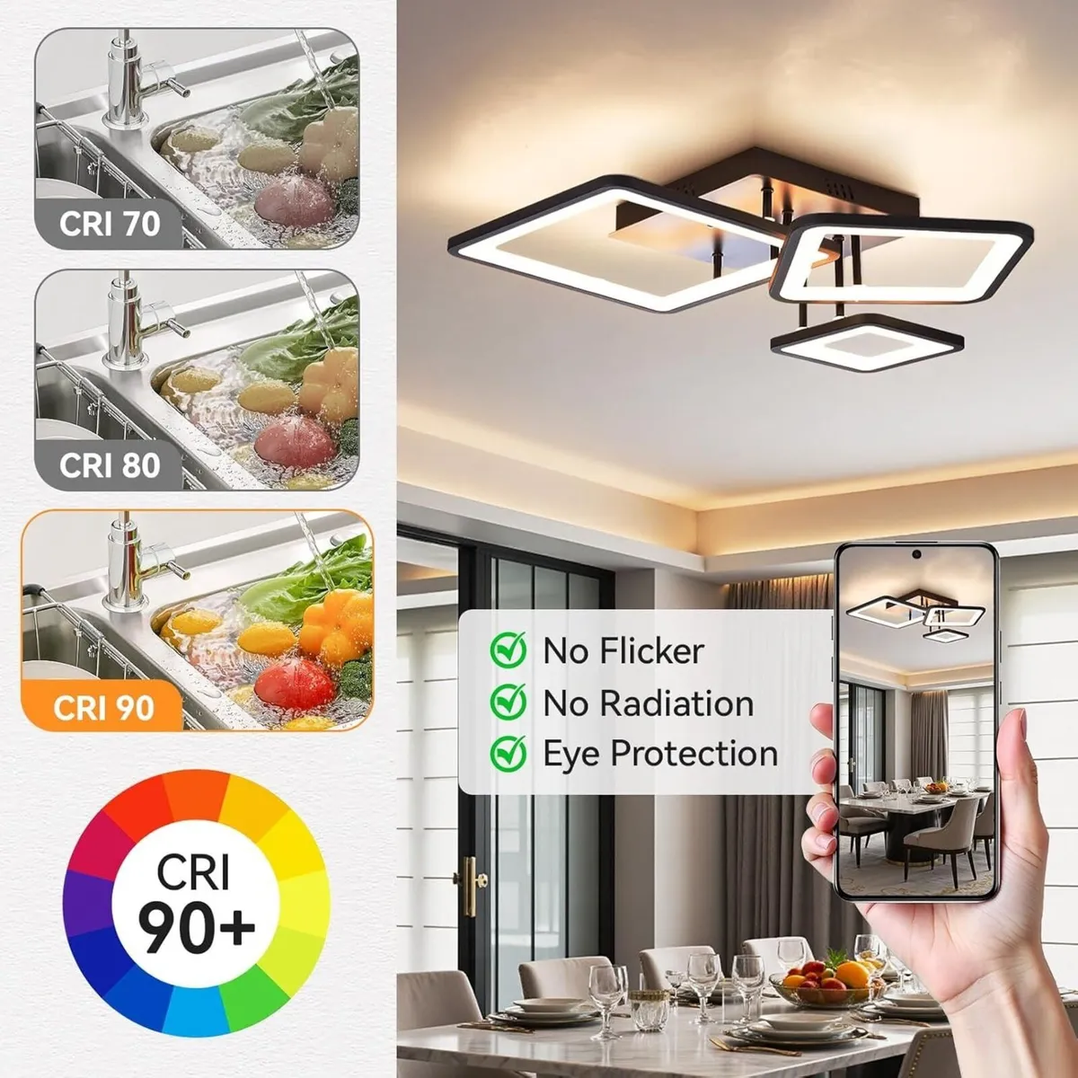 Dimmable LED Ceiling Lights 35W 3500LM Lamps with - Image 4