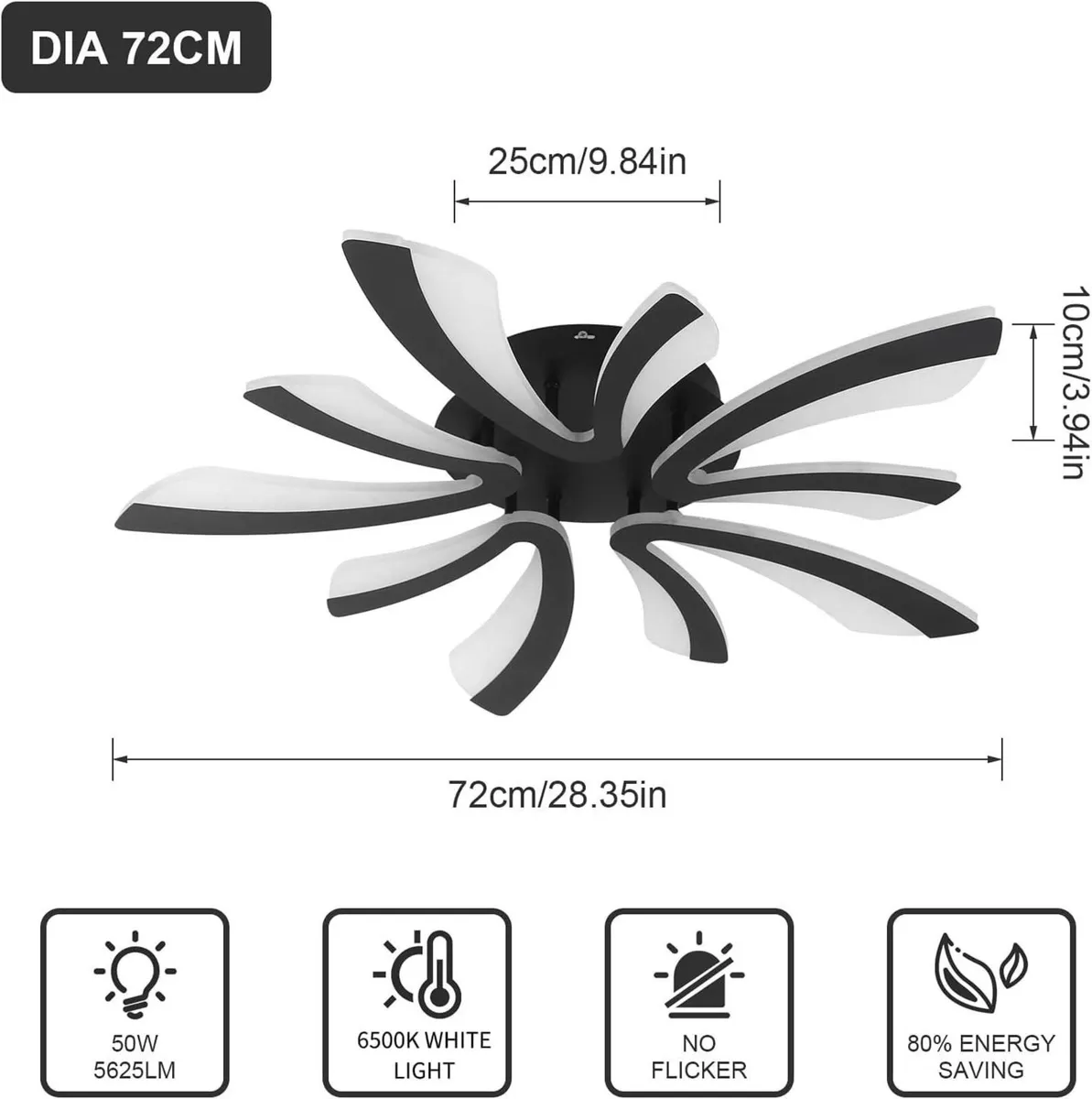 LED Ceiling Lamp Modern 50W 5625LM Light Large - Image 4