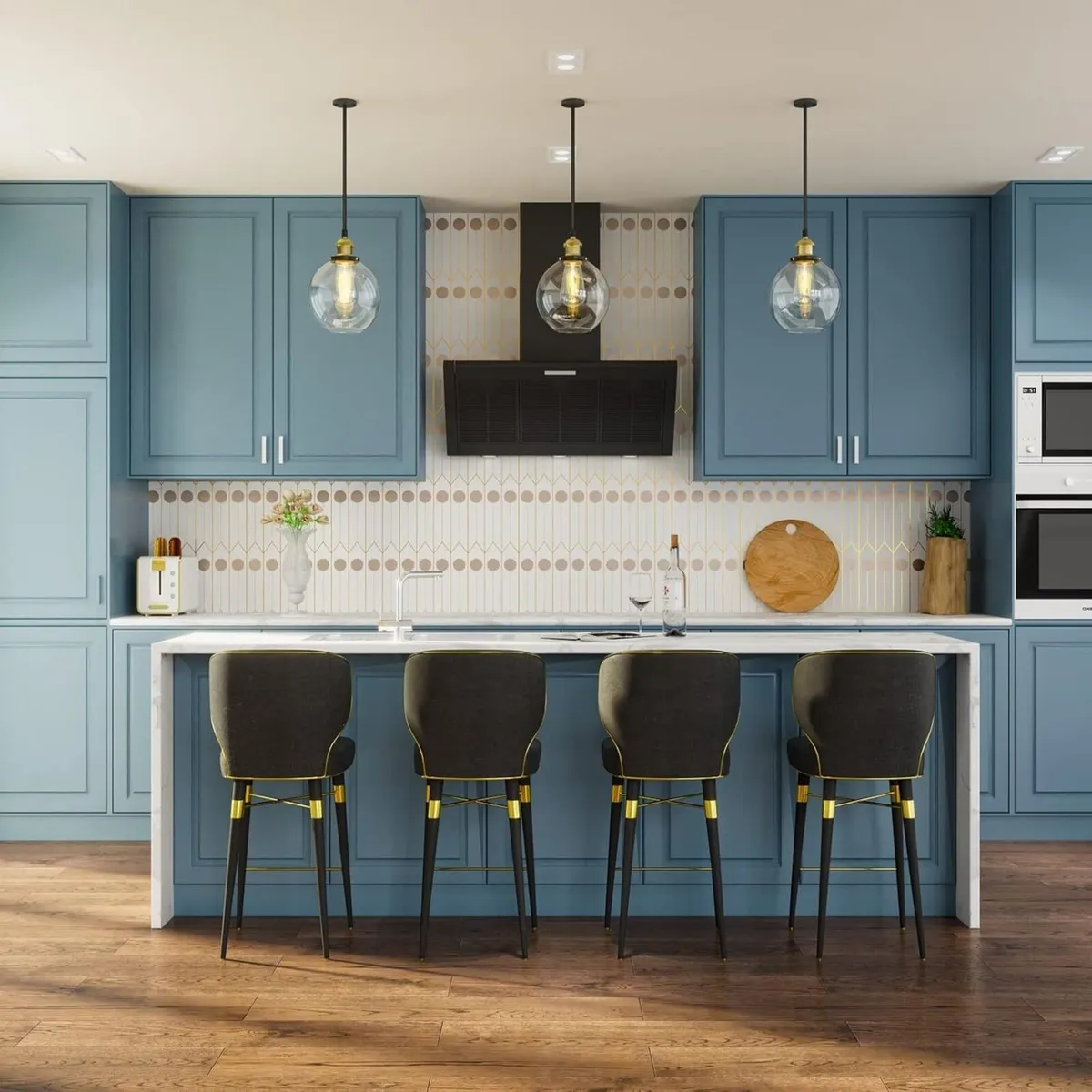 Frideko 2 Pack Pendant Light - Vintage Glass - Image 2