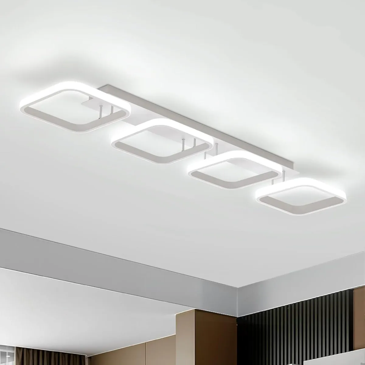 Modern LED Ceiling Light 4 Square Lights Living - Image 1