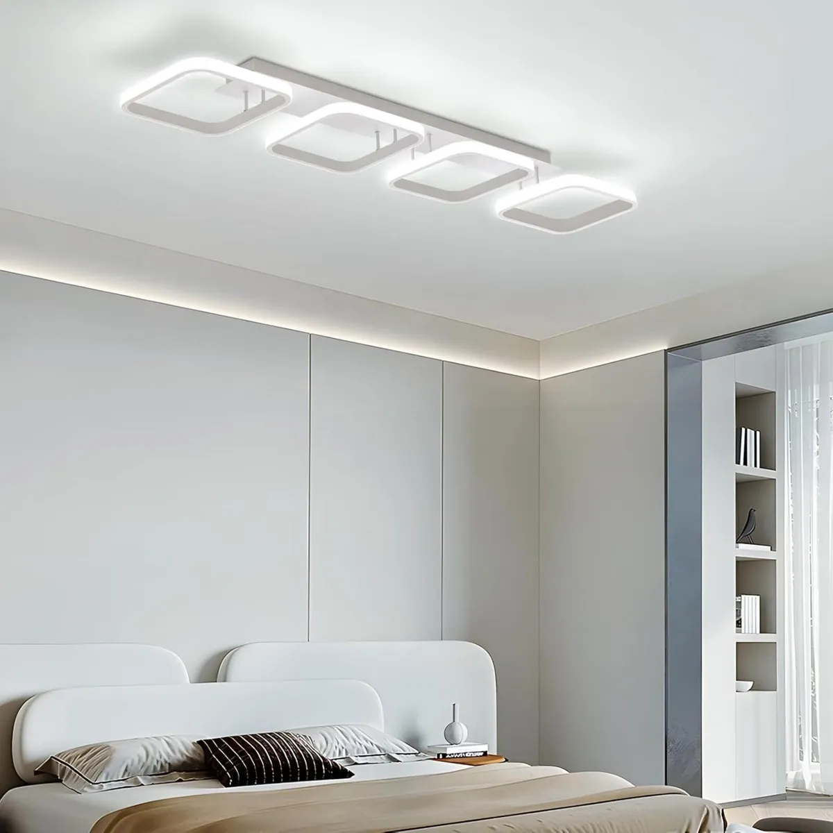 Modern LED Ceiling Light 4 Square Lights Living - Image 2