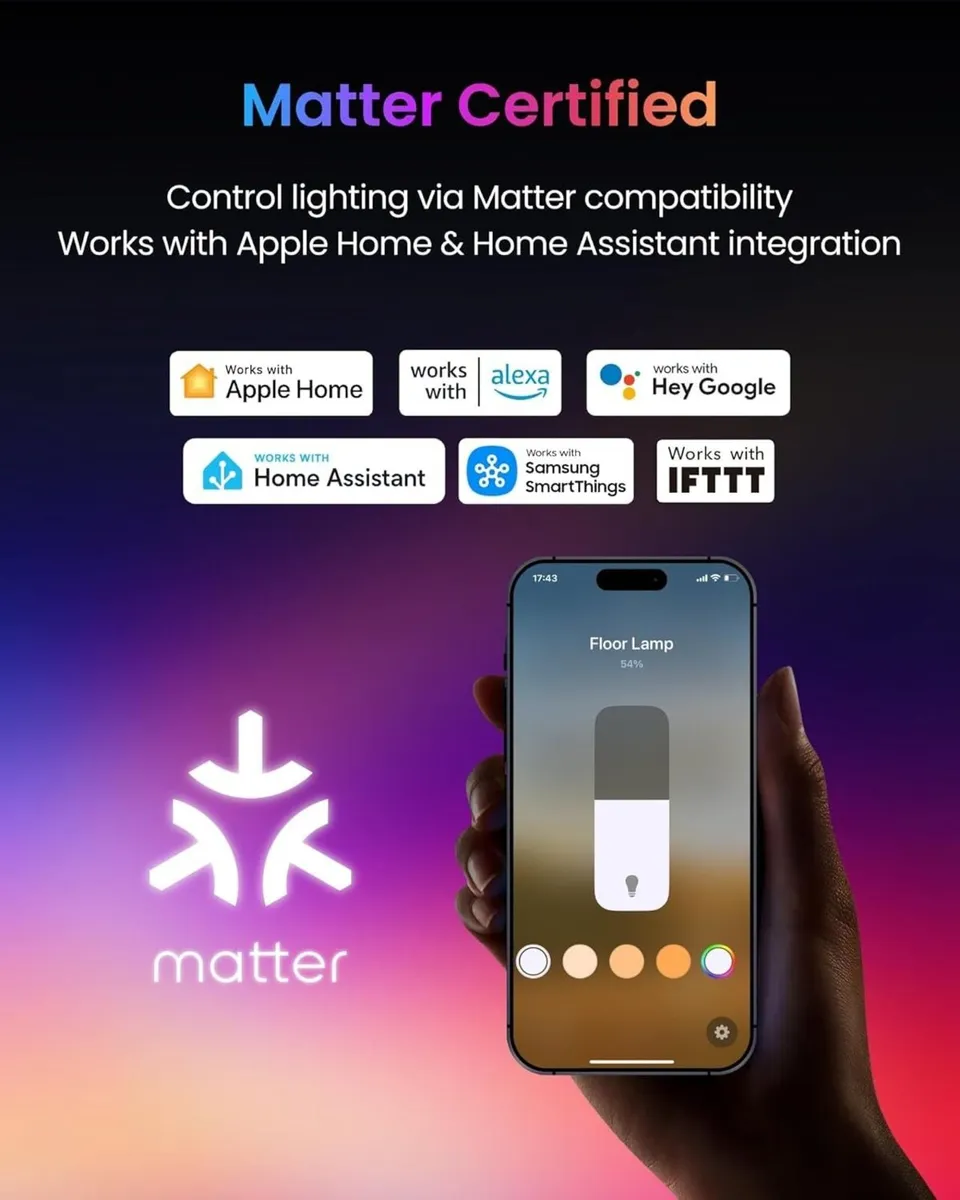 Matter LED Floor Lamp RGBCCT Corner Work with - Image 2