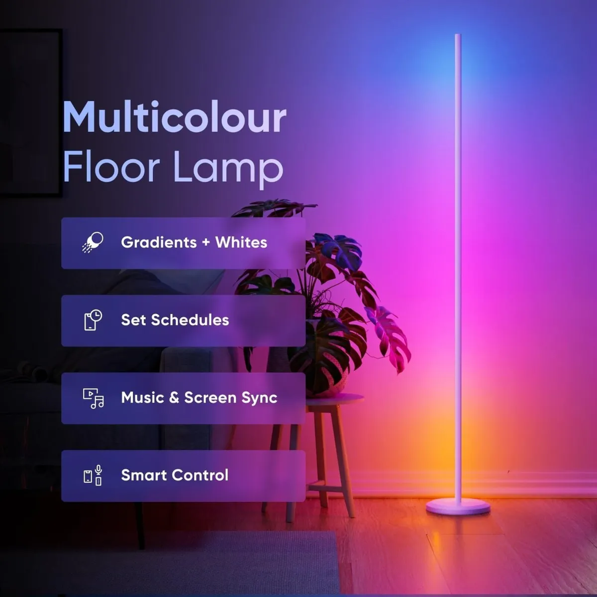 Matter Smart Floor Lamp White Standing with - Image 2