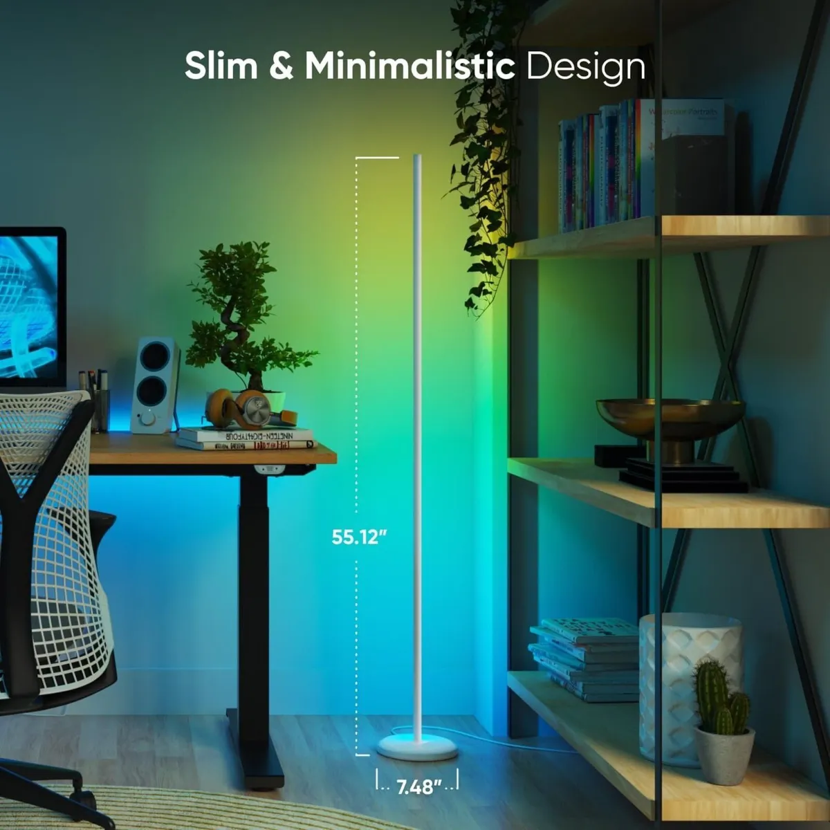 Matter Smart Floor Lamp White Standing with - Image 3