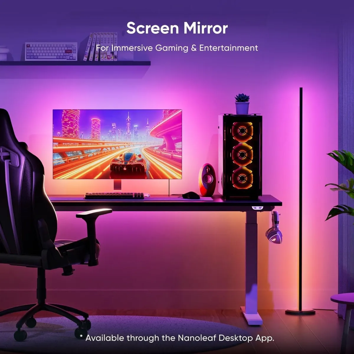 Matter Smart Floor Lamp White Standing with - Image 4