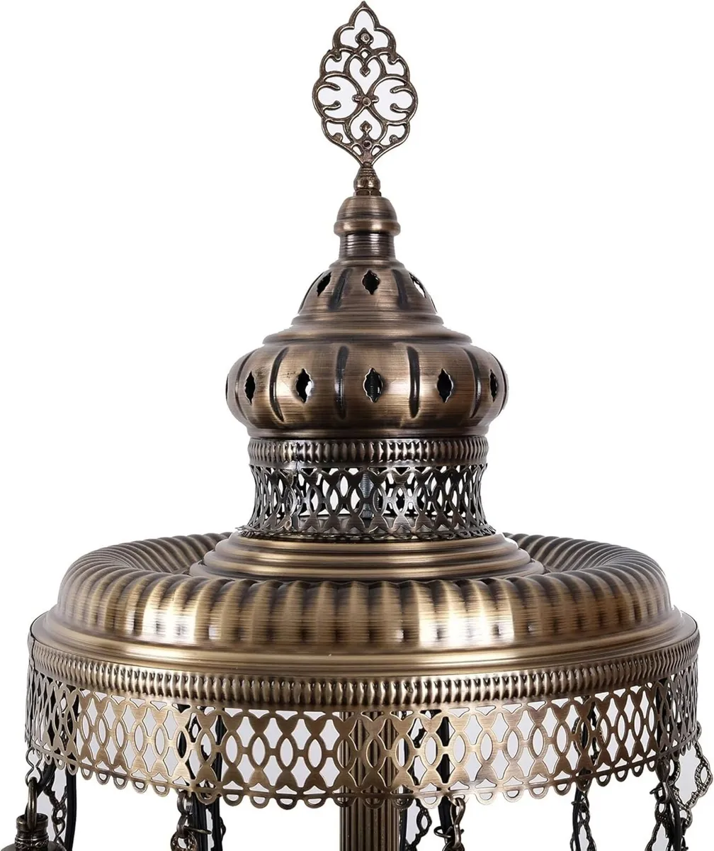Turkish Lamp 9 Globe Mosaic Floor Standing - Image 3