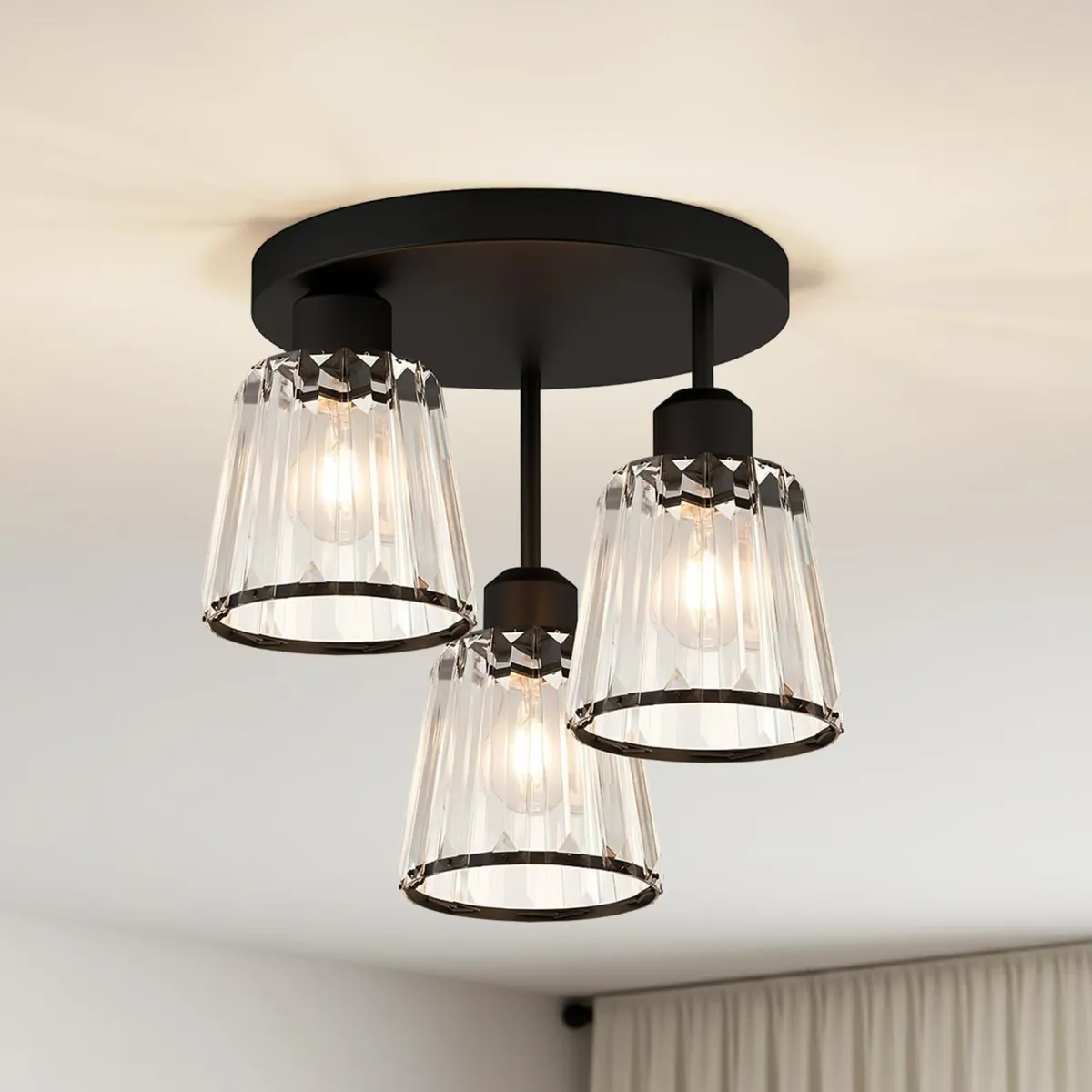 Light Fittings Ceilings 3 Black Ceiling Lights - Image 1