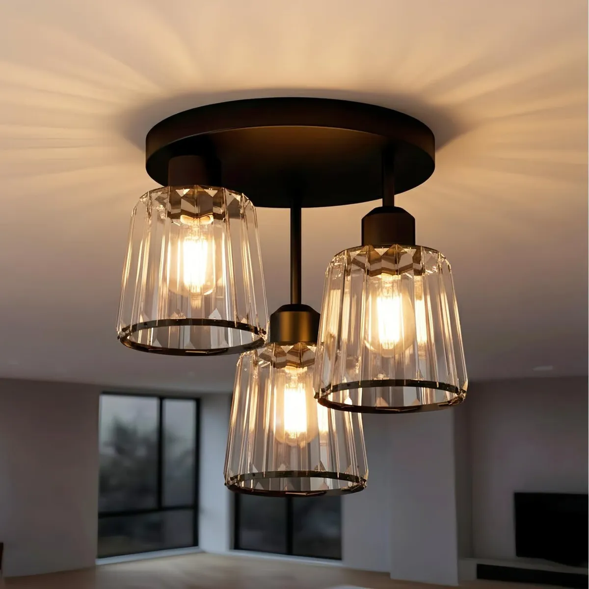 Light Fittings Ceilings 3 Black Ceiling Lights - Image 3