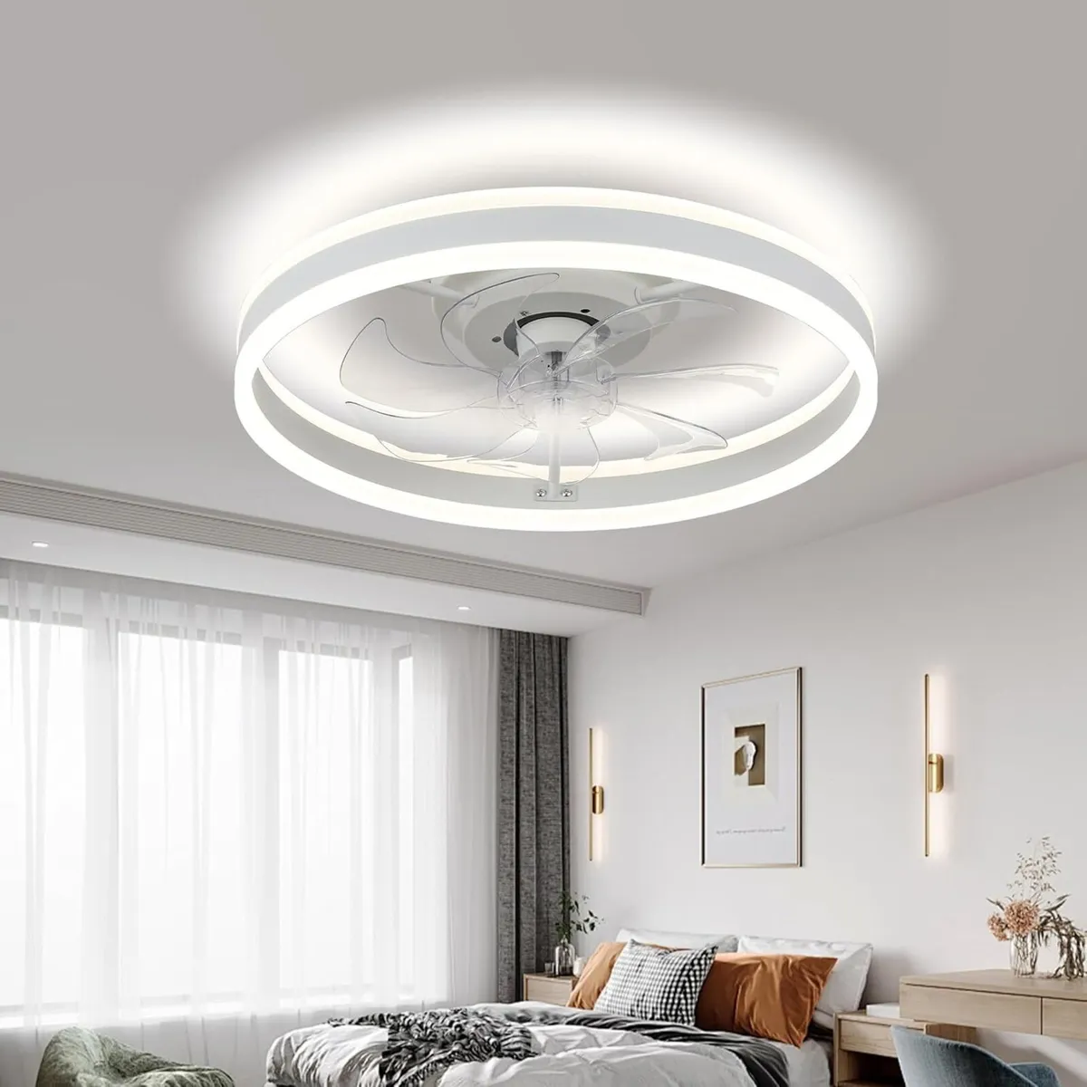 20 Modern Ceiling Fans with Lights LED Dimmable - Image 1