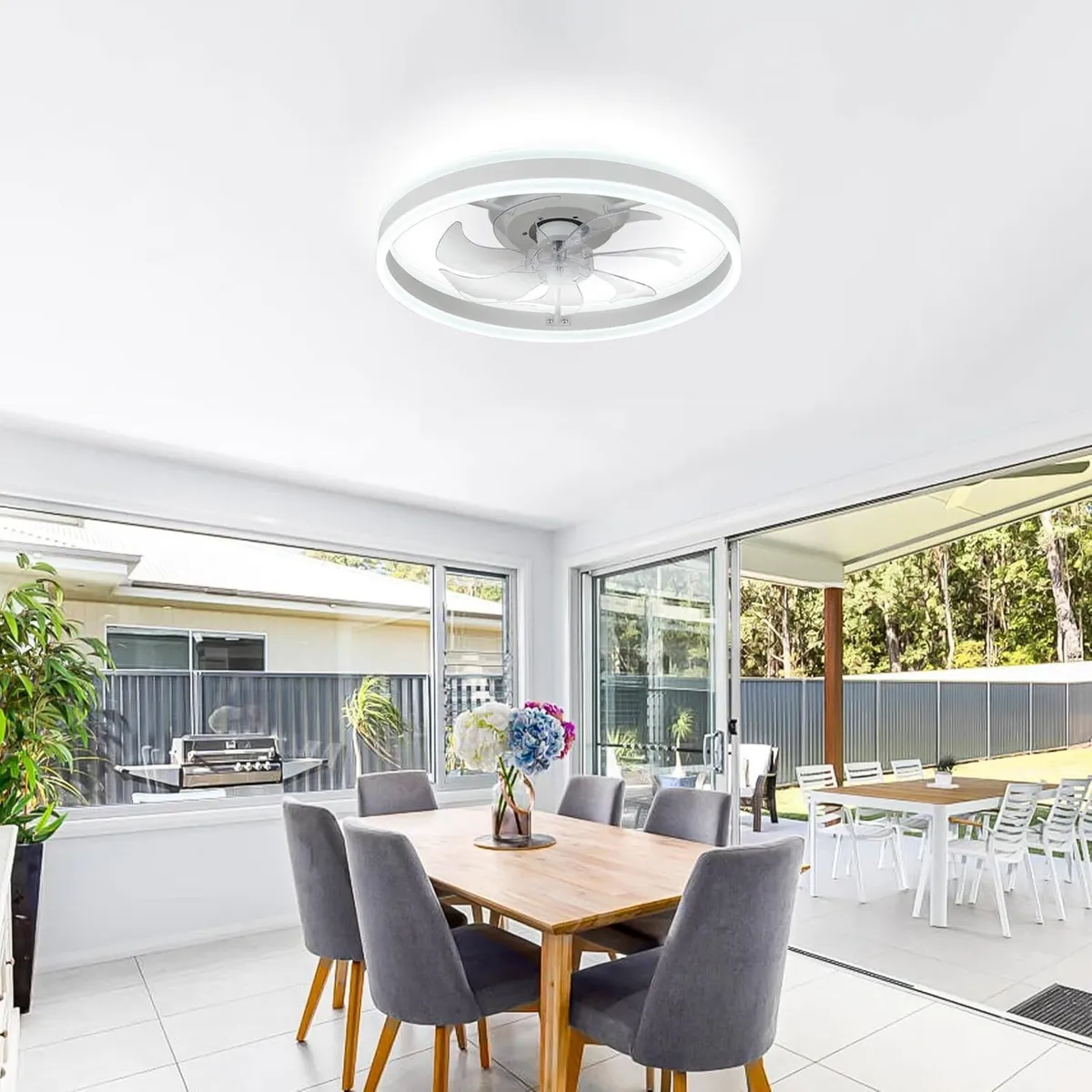 20 Modern Ceiling Fans with Lights LED Dimmable - Image 2