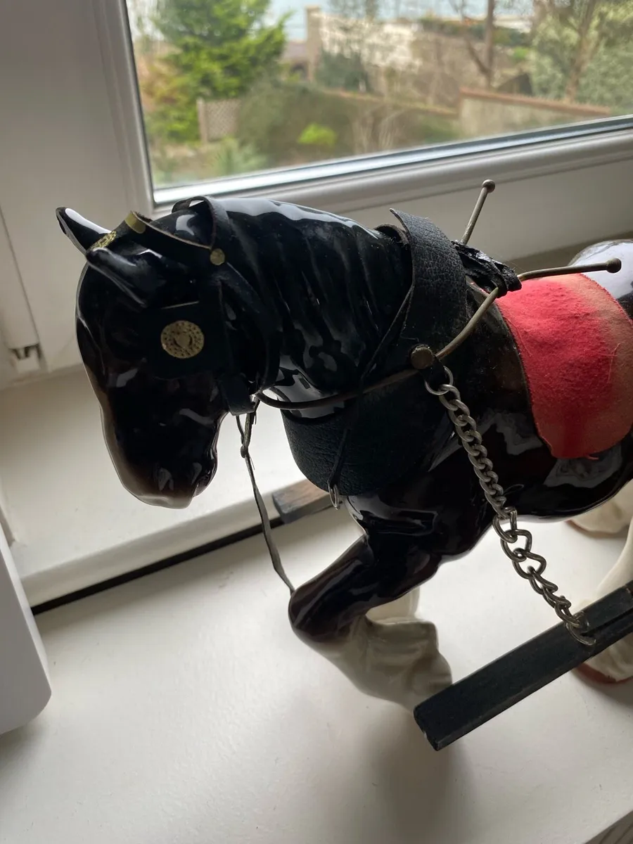 Vintage Ceramic Shire Horse and Trap - Image 2