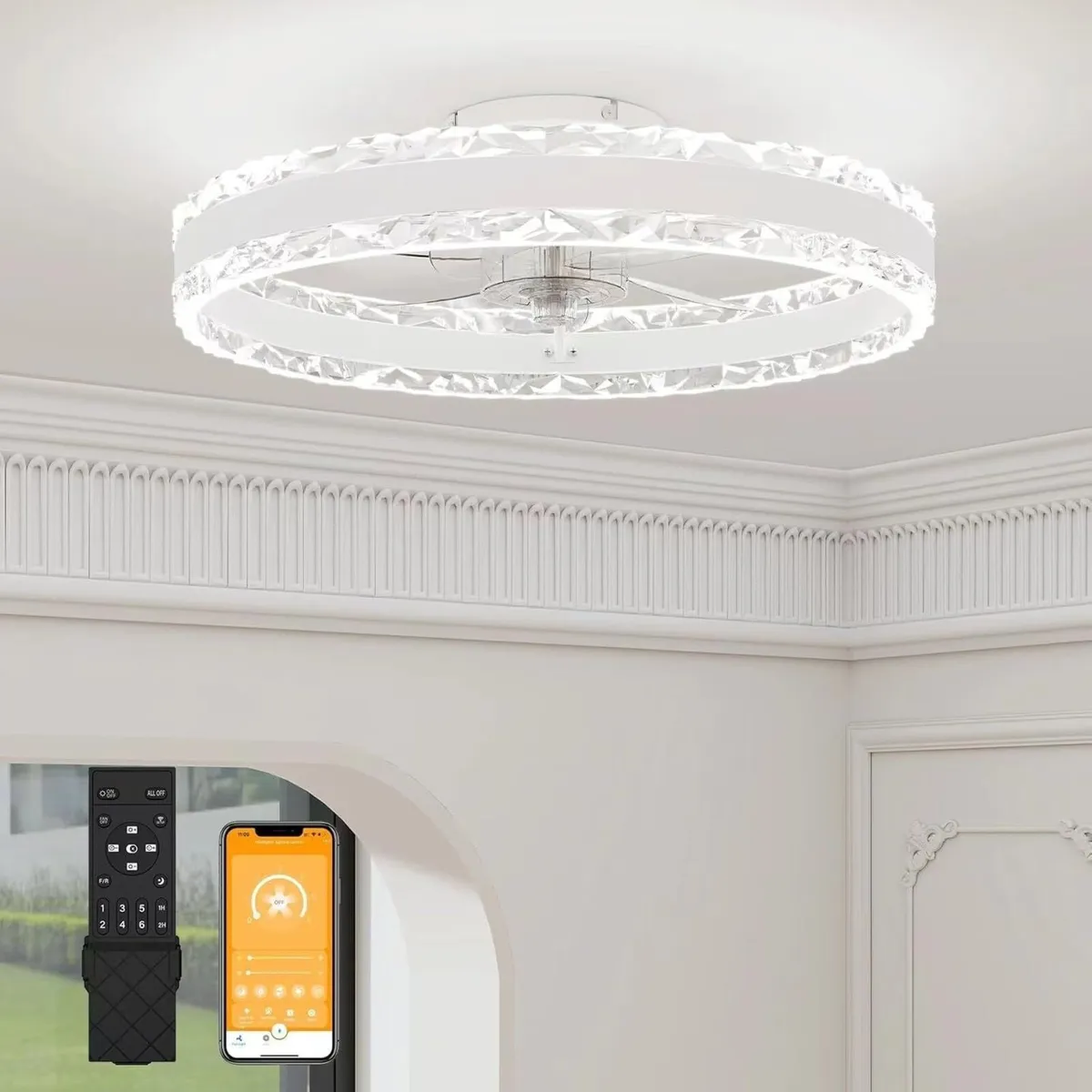 Ceiling Fans with Lights and Remote 50cm Luxury - Image 1