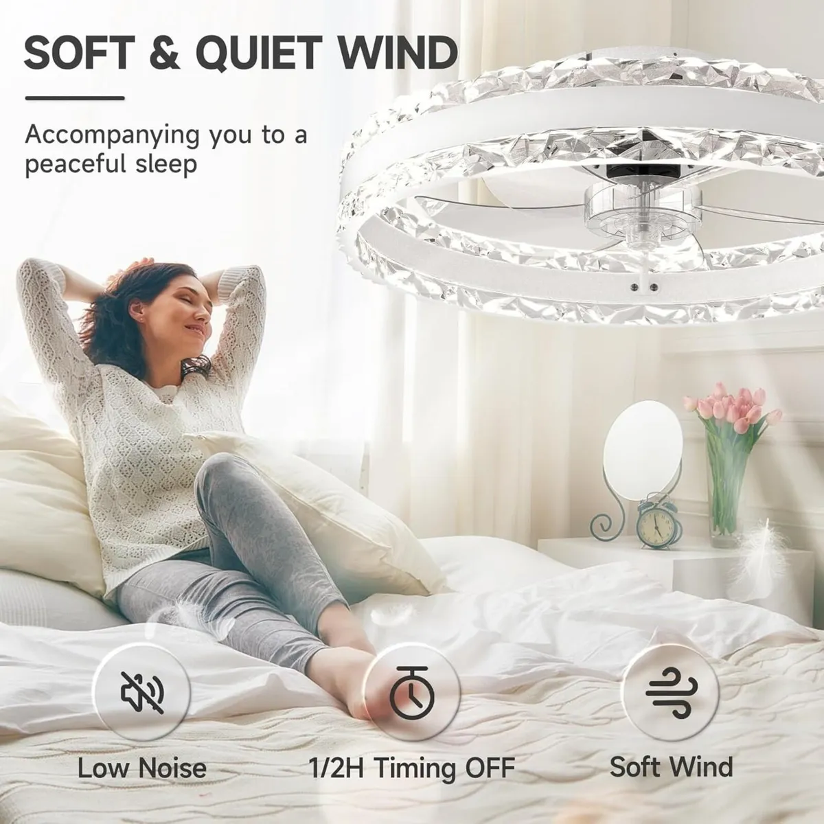 Ceiling Fans with Lights and Remote 50cm Luxury - Image 4