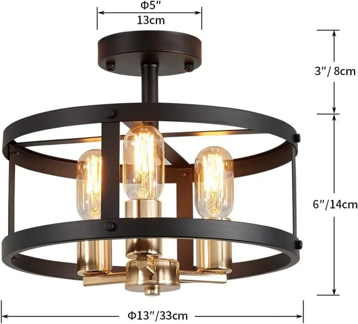 Saint Mossi Vintage Semi Flush Mount Ceiling - Image 2