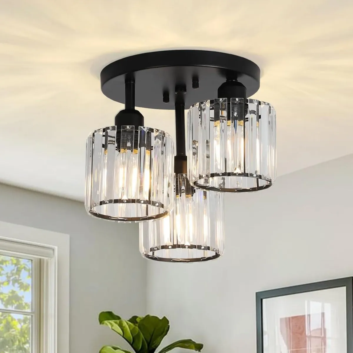 Modern Crystal Chandeliers 3-Light Lights for - Image 1