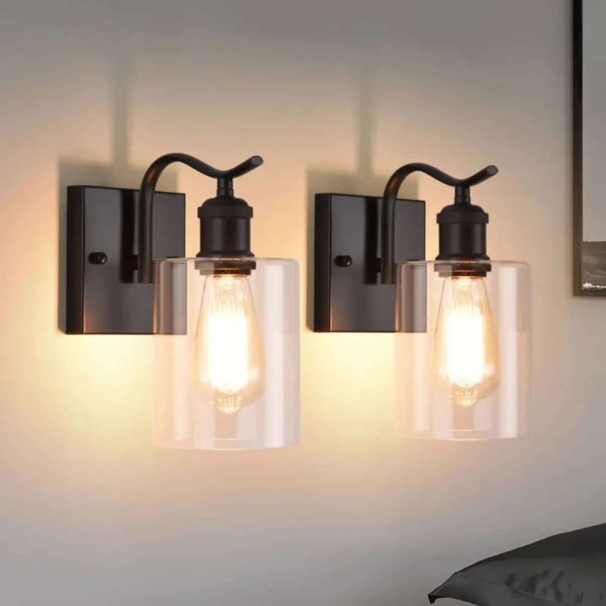 DIMMABLE Rustic Wall Sconces Set of 2 Farmhouse - Image 1