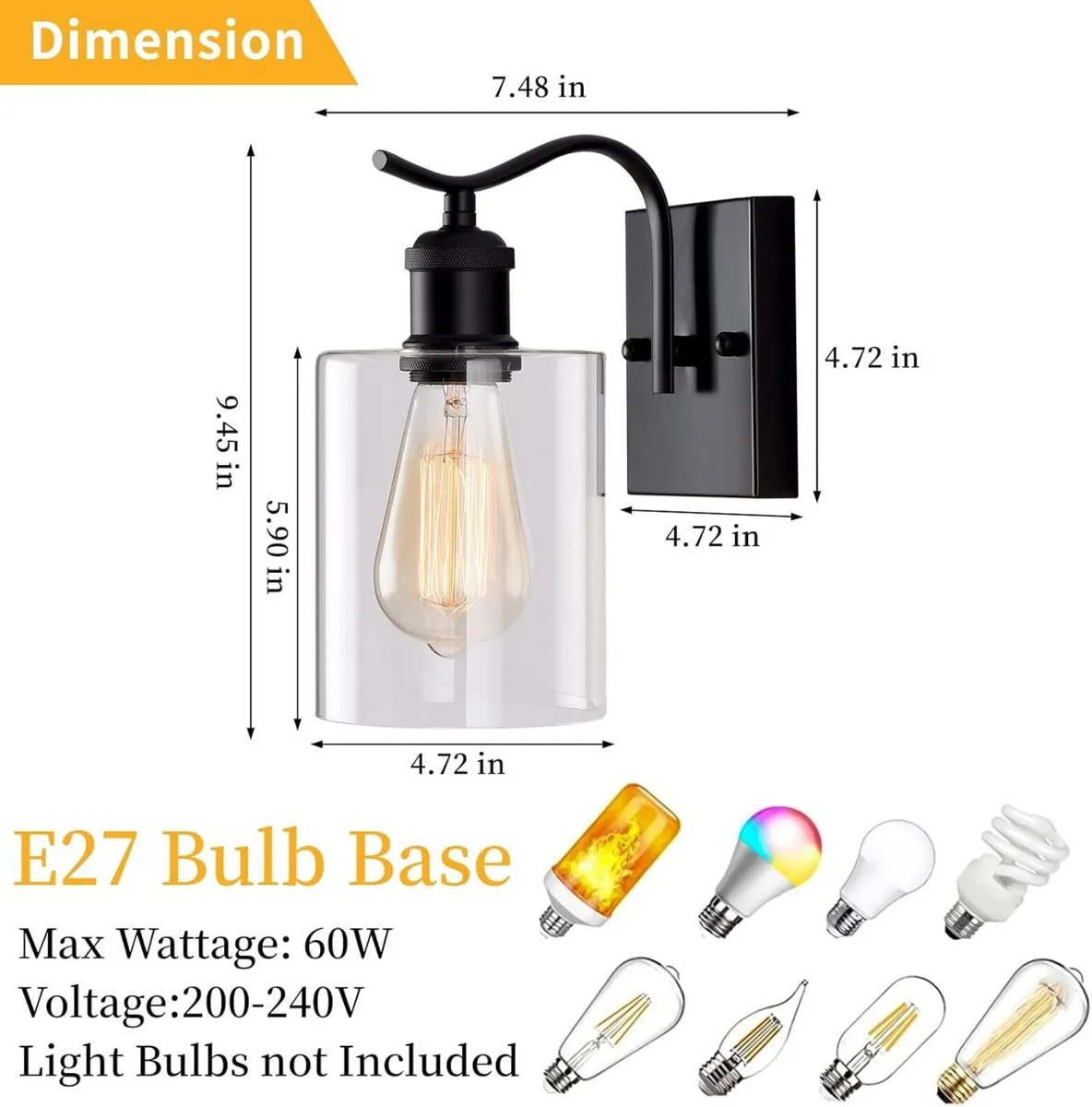 DIMMABLE Rustic Wall Sconces Set of 2 Farmhouse - Image 2