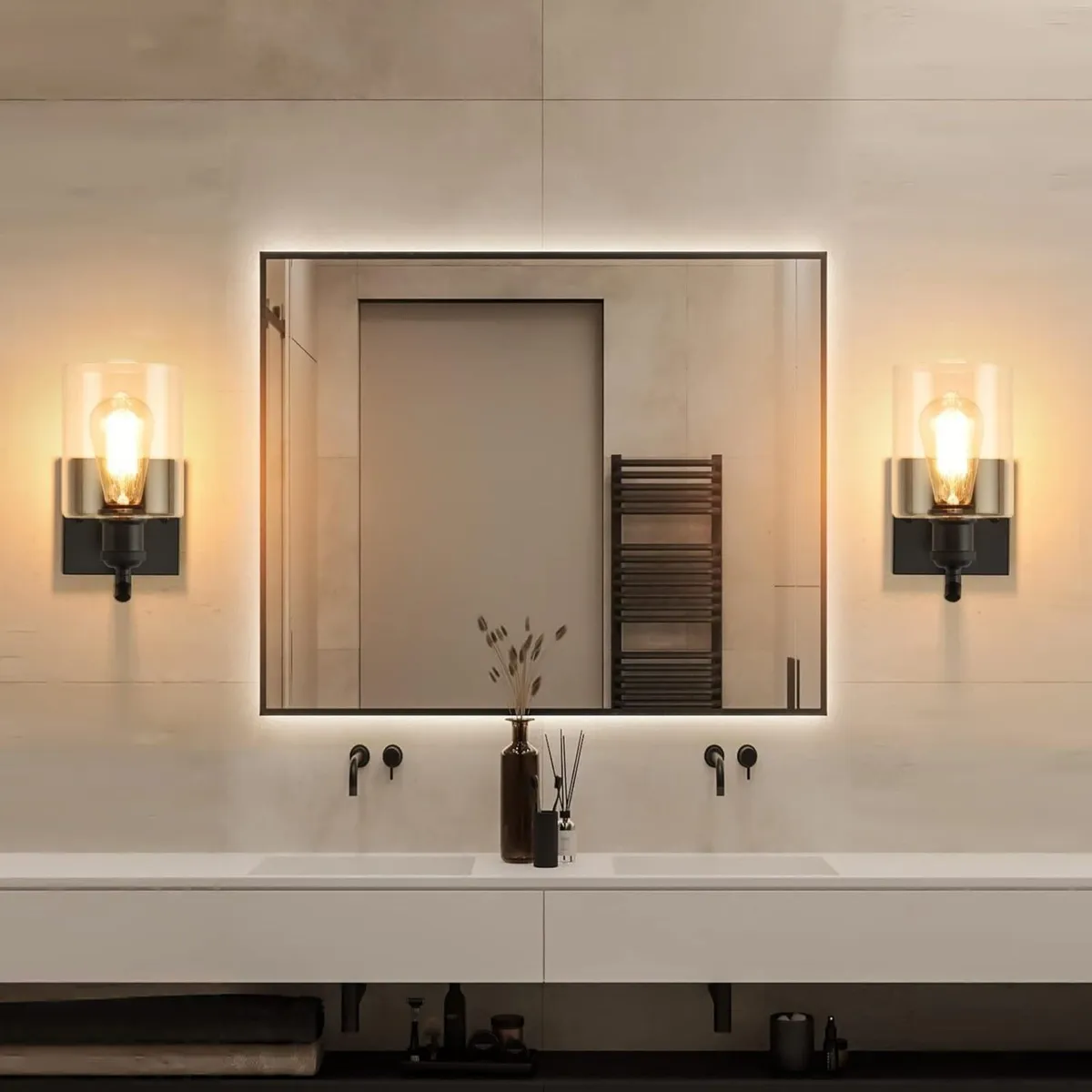 DIMMABLE Rustic Wall Sconces Set of 2 Farmhouse - Image 3